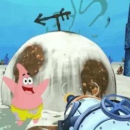 清洗海绵宝宝菠萝屋-高压水枪冲洗