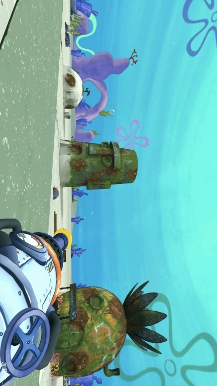 清洗海绵宝宝菠萝屋-高压水枪冲洗