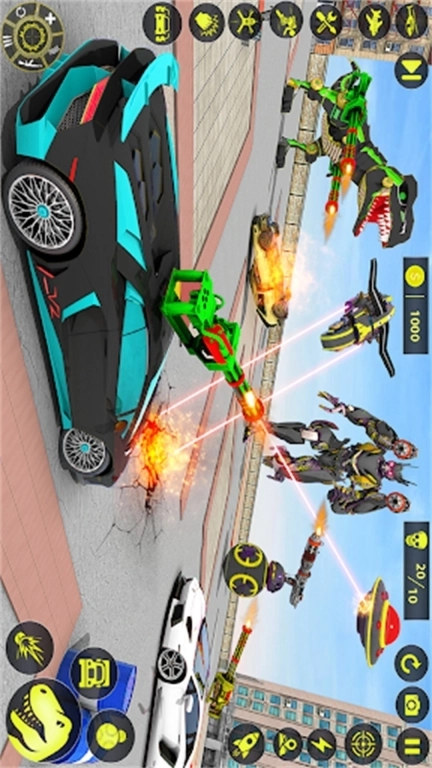 变形战士机甲-飞行警察变形汽车人