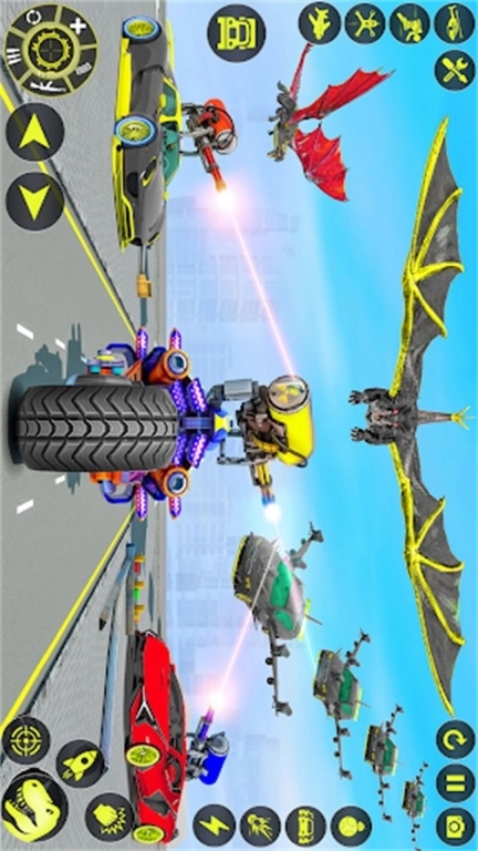 变形战士机甲-飞行警察变形汽车人