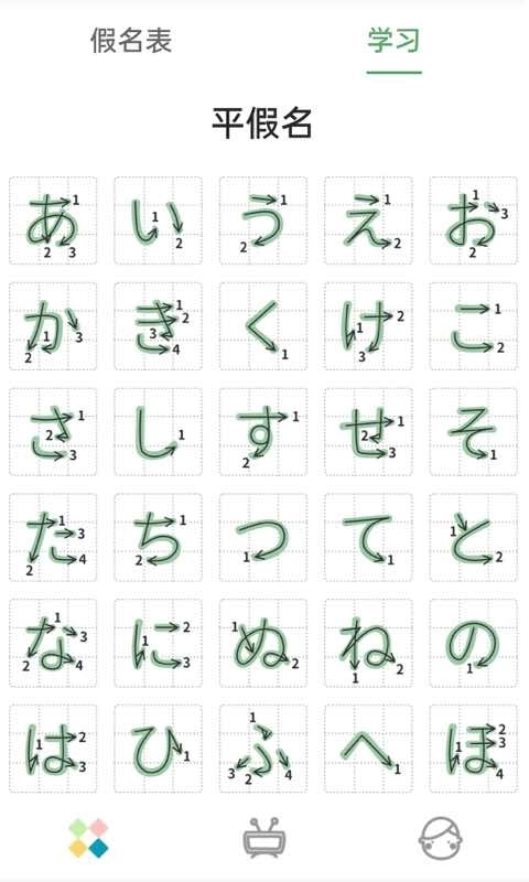 日语五十音图发音表