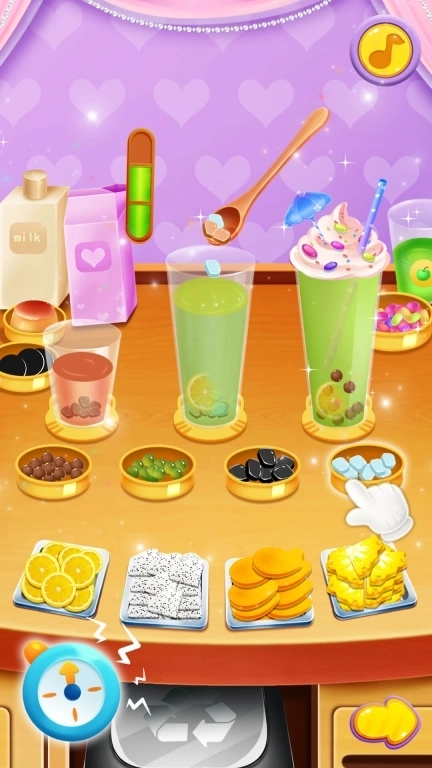 缤纷奶茶店-制作饮料