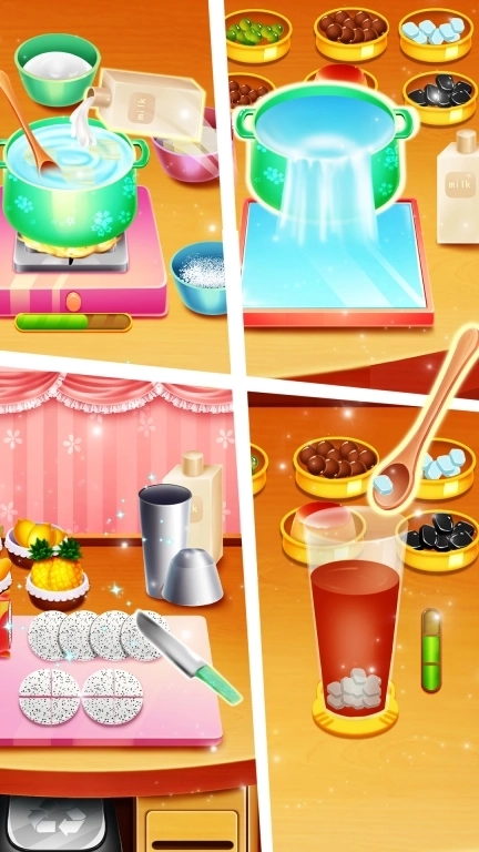 缤纷奶茶店-制作饮料