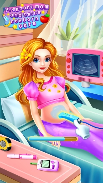孕妇妈妈和双胞胎新生宝贝护理