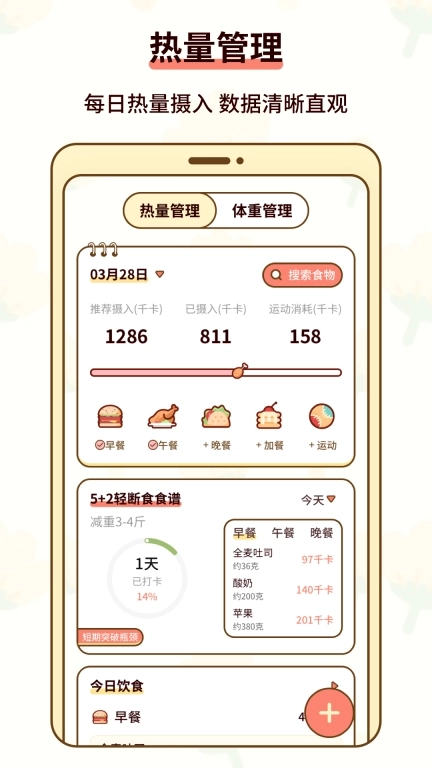 热量减肥小本-体重管理年