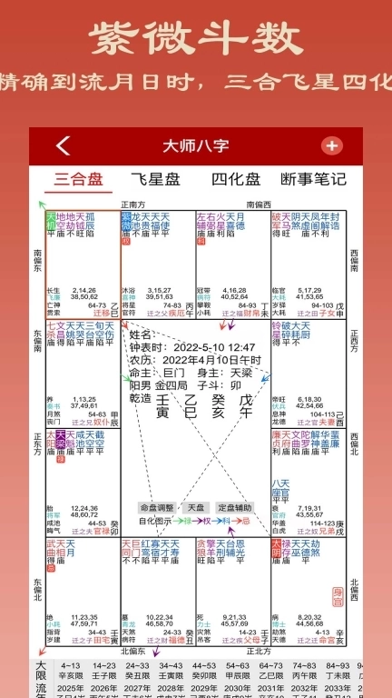 大师紫微斗数-八字排盘工具