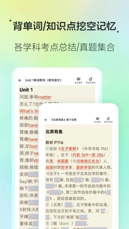 百晓松学习-英语单词语文背诵