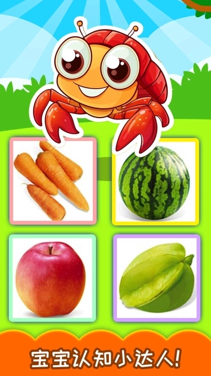 宝宝蔬菜水果认知-中英文对照卡片