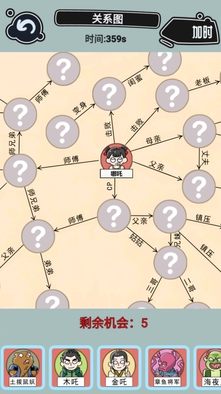 趣味连线挑战-哪吒关系网