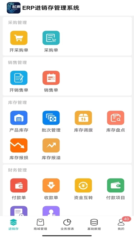 起源ERP进销存商城管理系统