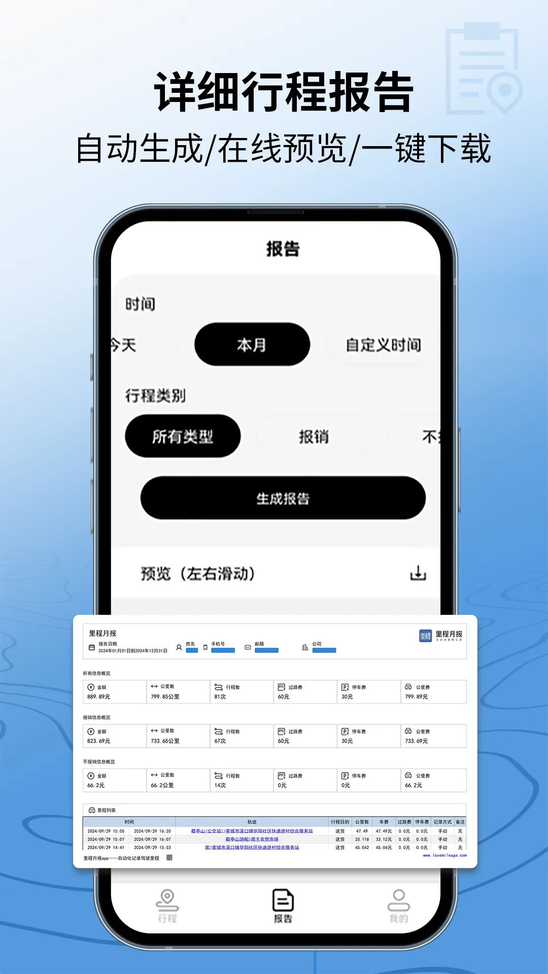 里程月报图3