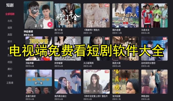电视端免费看短剧软件大全