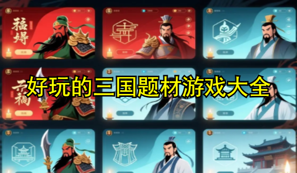 好玩的三国题材游戏大全
