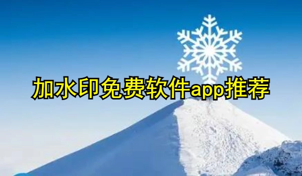 加水印免费软件app大全