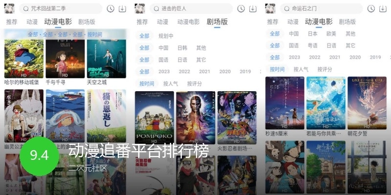 动漫追番平台排行榜