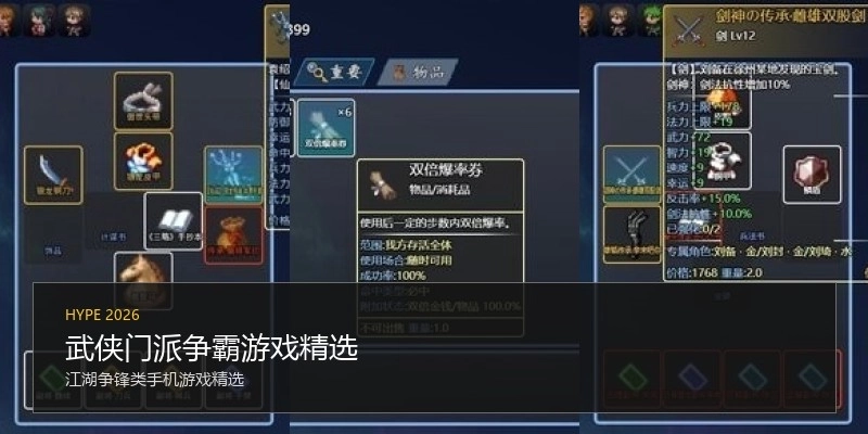 武侠门派争霸游戏精选