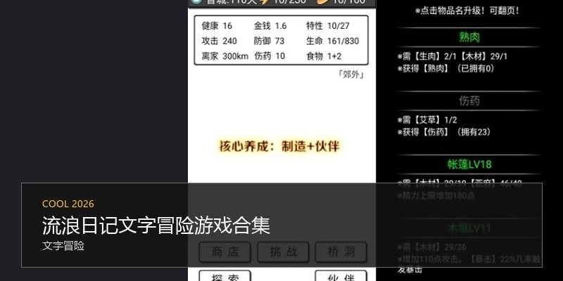 流浪日记文字冒险游戏合集