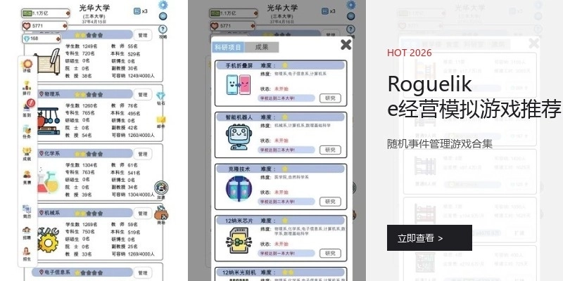 Roguelike经营模拟游戏推荐