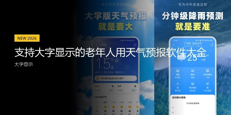 支持大字显示的老年人用天气预报软件大全