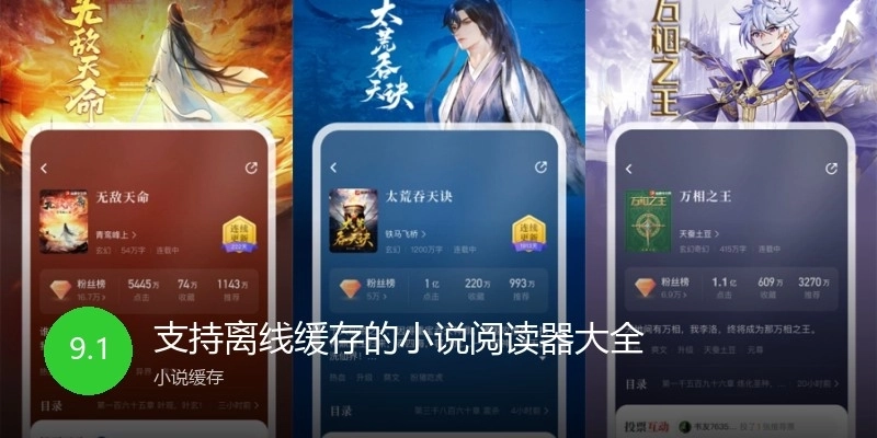 支持离线缓存的小说阅读器大全