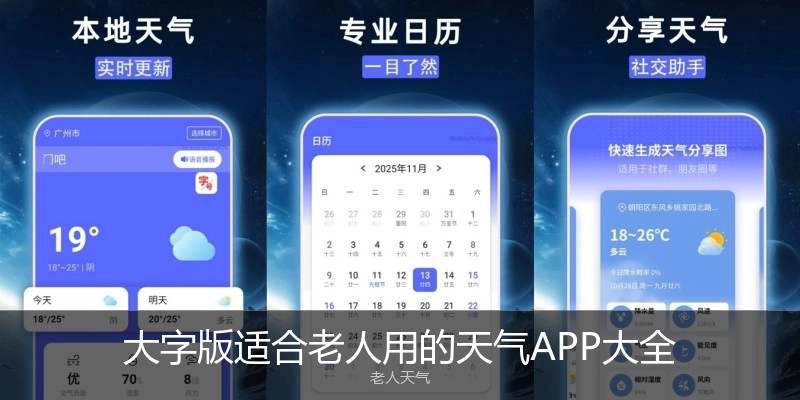 大字版适合老人用的天气APP大全