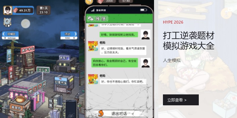 打工逆袭题材模拟游戏大全