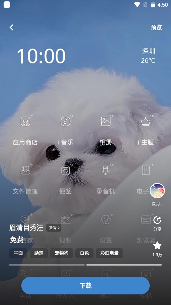 vivo主题商店主题下载页面